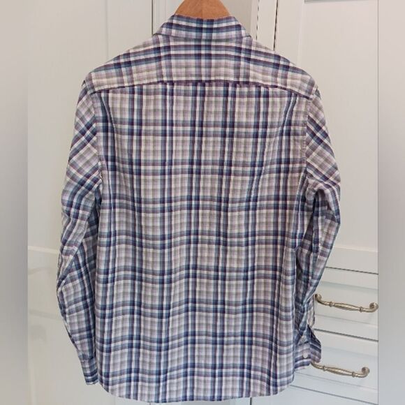 Mens Michael Kors Button Down Shirt Cotton Plaid - Picture 7 of 14